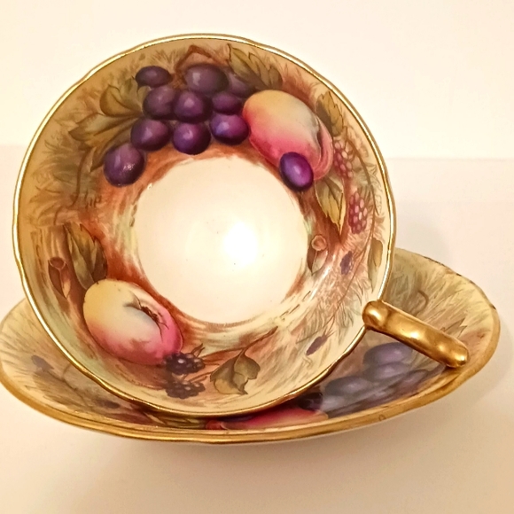 Vintage Aynsley Orchard Bone China Signed N. Brunt / D. Jones - Picture 8 of 9